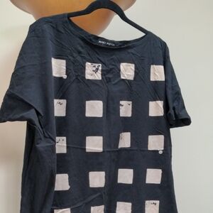 Black & White Block Print Shirt Dress by Mary Meyer